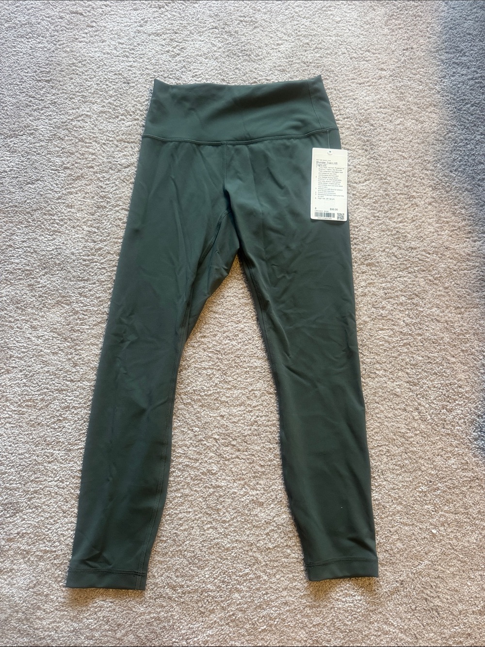 NWT lululemon wunder train leggings 28” green leggings